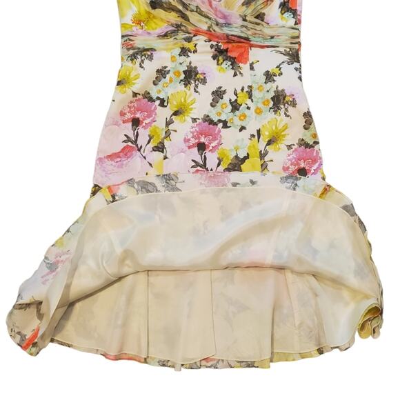 RICKIE FREEMAN for TERI JON Floral Cotton Dress Sz 10 has a lining flaw - Picture 10 of 13